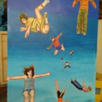 painting of people falling or jumping